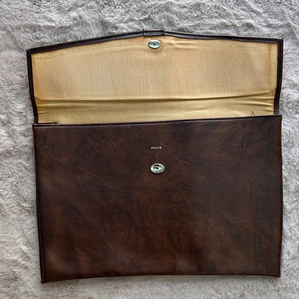 Rolfs Vintage Clutch large Dark Brown Leather Bag